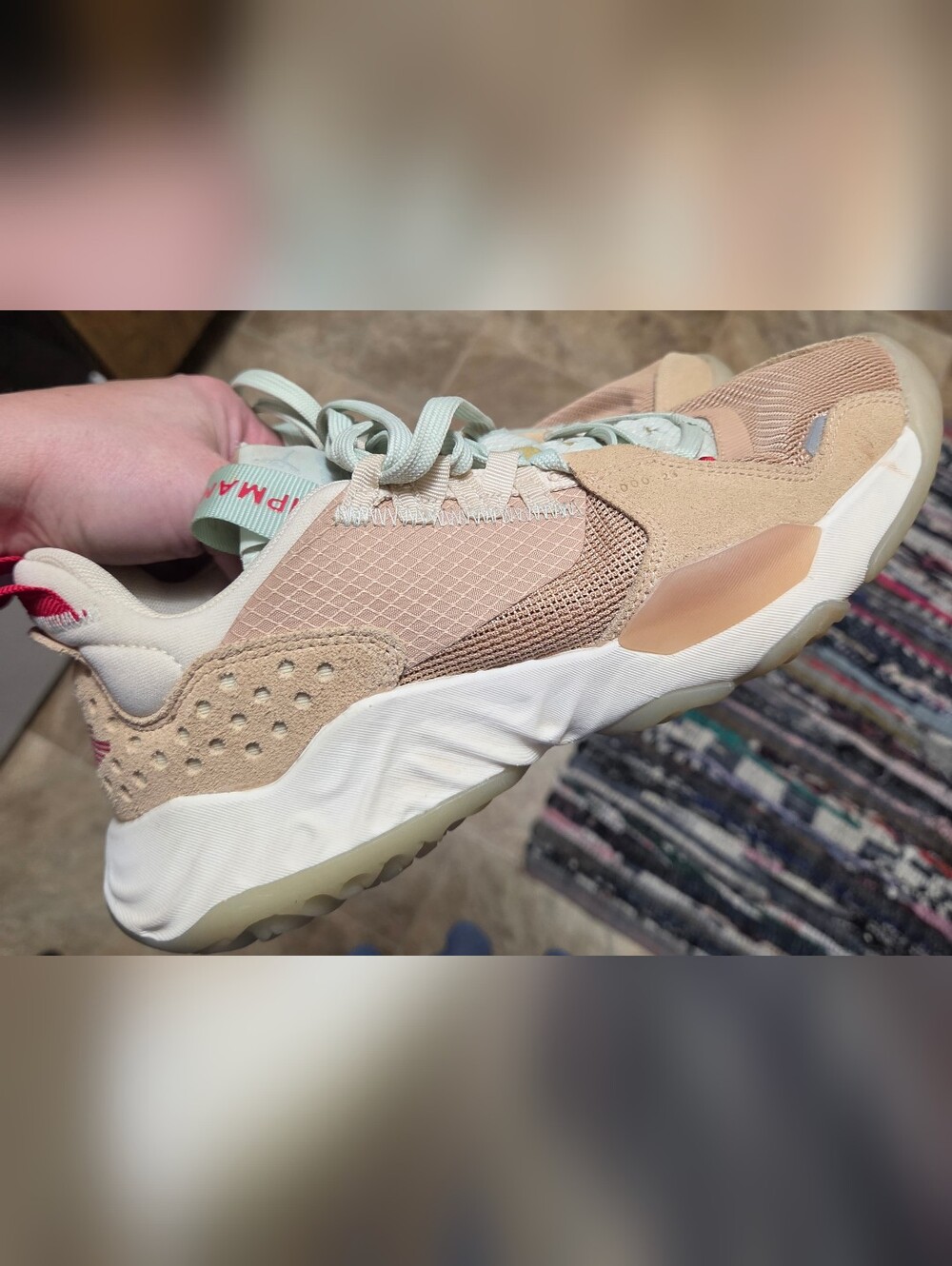 Jordan Delta Sneakers in Vanchettea Tan & Jade